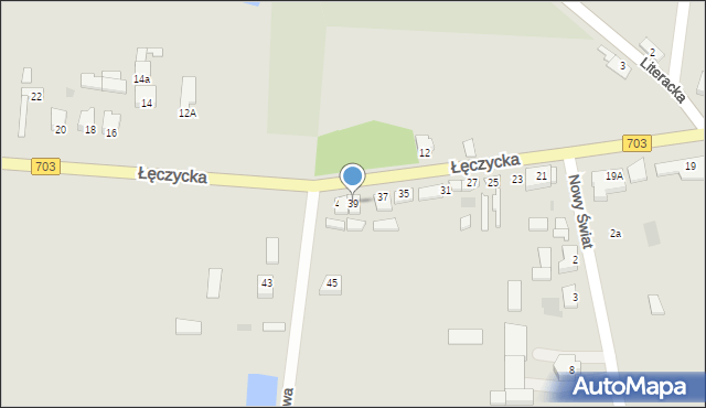 Piątek, Łęczycka, 39, mapa Piątek