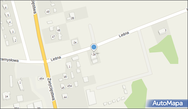 Piecki, Leśna, 1a, mapa Piecki