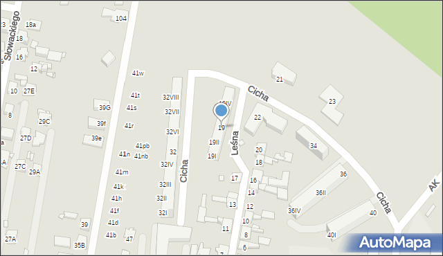 Piekary Śląskie, Leśna, 19, mapa Piekary Śląskie