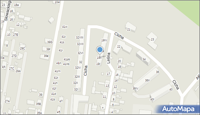 Piekary Śląskie, Leśna, 19II, mapa Piekary Śląskie