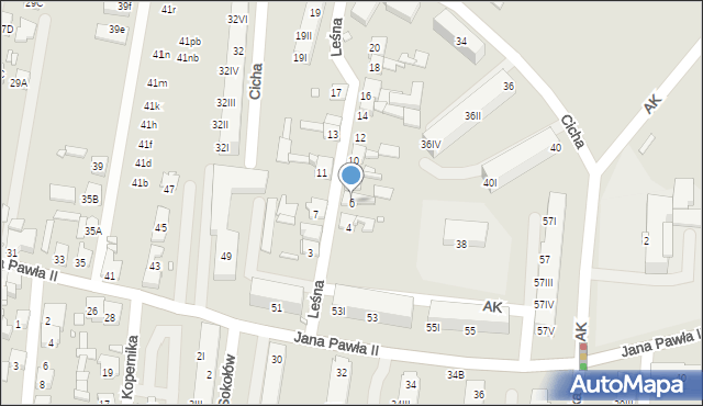 Piekary Śląskie, Leśna, 6, mapa Piekary Śląskie