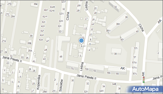 Piekary Śląskie, Leśna, 7, mapa Piekary Śląskie