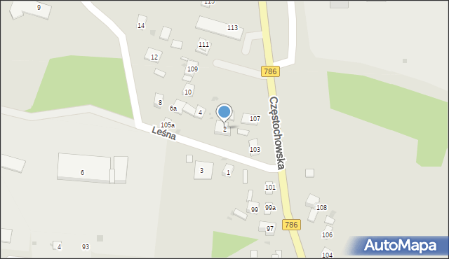 Piekoszów, Leśna, 2, mapa Piekoszów