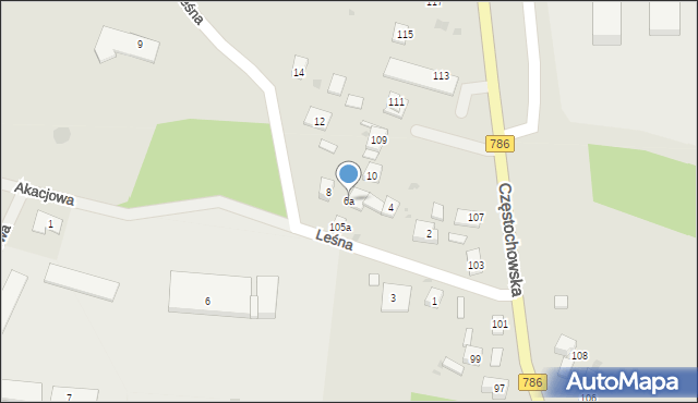 Piekoszów, Leśna, 6a, mapa Piekoszów