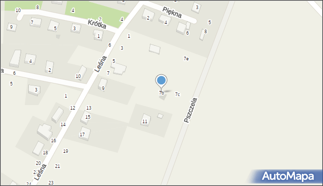 Pierwoszów, Leśna, 7b, mapa Pierwoszów