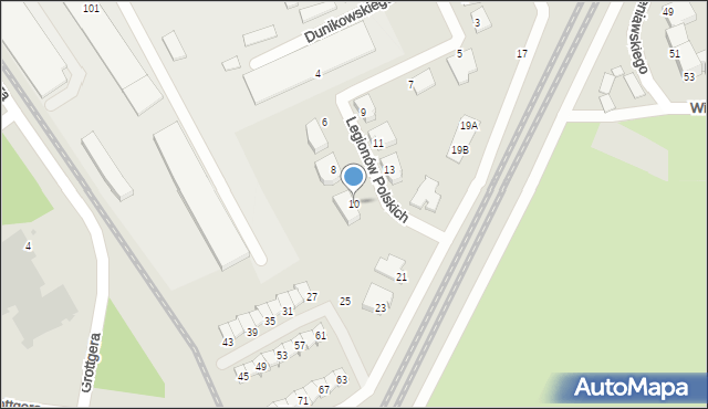 Piła, Legionów Polskich, 10, mapa Piły
