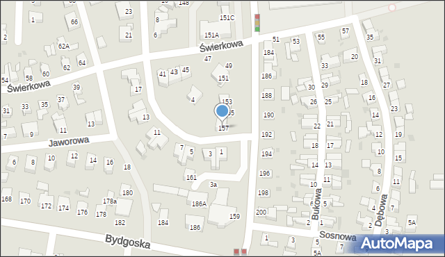 Piła, Lelewela, 157, mapa Piły