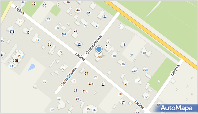Pilawa, Leśna, 20A, mapa Pilawa