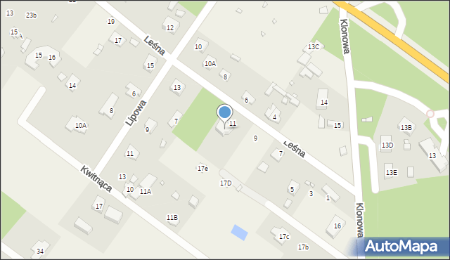 Pilawa, Leśna, 7B, mapa Pilawa