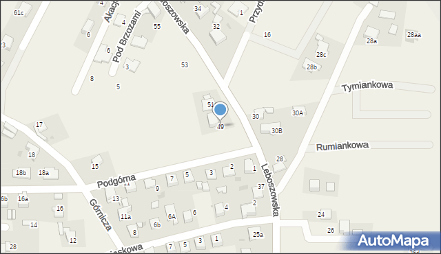 Pilchowice, Leboszowska, 49, mapa Pilchowice