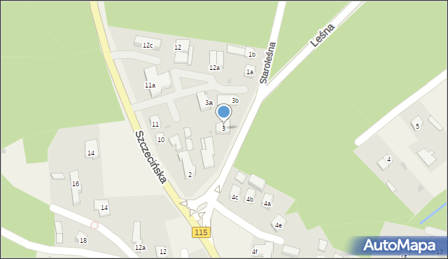 Pilchowo, Leśna, 3, mapa Pilchowo