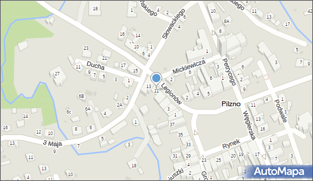 Pilzno, Legionów, 11, mapa Pilzno