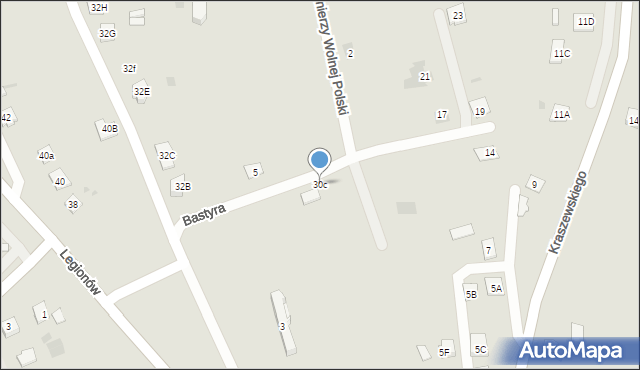Pilzno, Legionów, 30c, mapa Pilzno