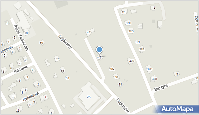 Pilzno, Legionów, 42, mapa Pilzno
