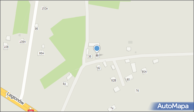 Pilzno, Legionów, 86, mapa Pilzno