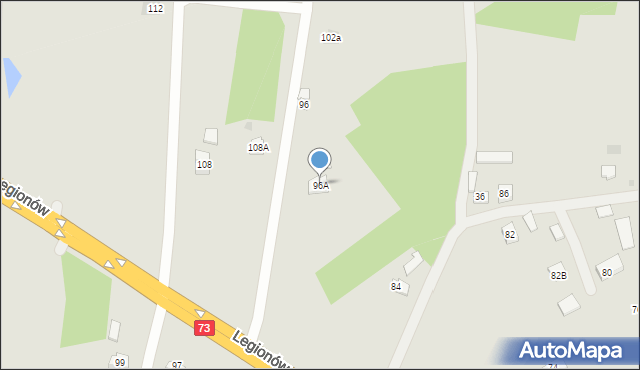 Pilzno, Legionów, 96A, mapa Pilzno