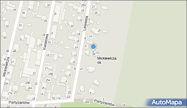 Piotrków Trybunalski, Lelewela Joachima, 3A, mapa Piotrków Trybunalski