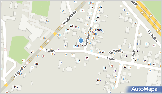 Piotrków Trybunalski, Leśna, 14, mapa Piotrków Trybunalski