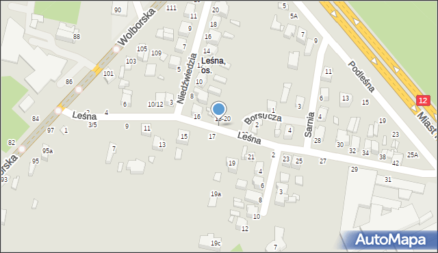 Piotrków Trybunalski, Leśna, 18, mapa Piotrków Trybunalski