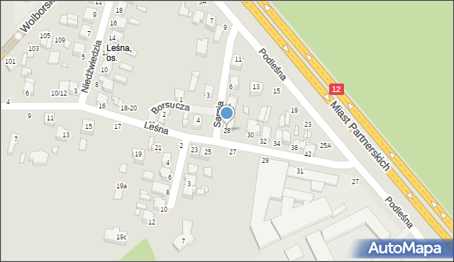 Piotrków Trybunalski, Leśna, 28, mapa Piotrków Trybunalski