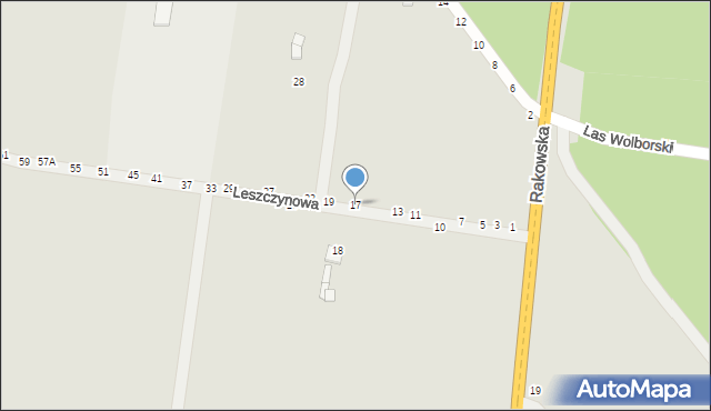 Piotrków Trybunalski, Leszczynowa, 17, mapa Piotrków Trybunalski