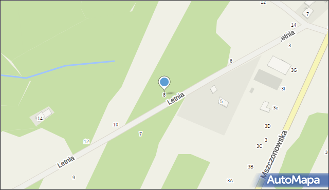 Piotrkowice, Letnia, 8, mapa Piotrkowice