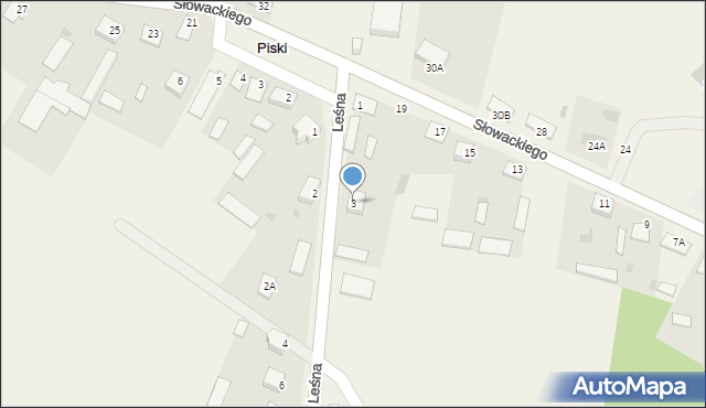 Piski, Leśna, 3, mapa Piski