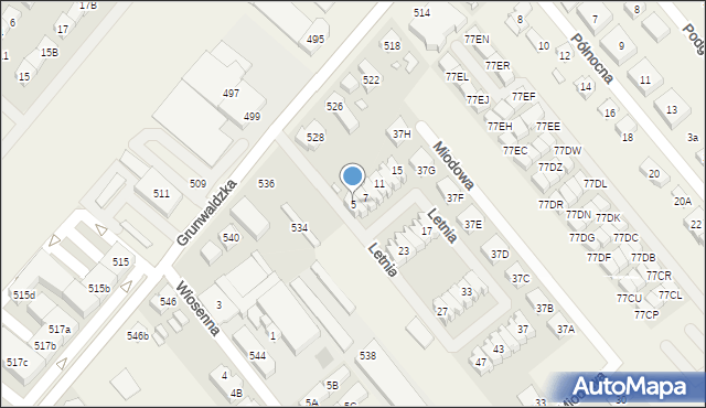 Plewiska, Letnia, 5, mapa Plewiska