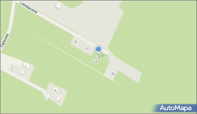 Płock, Letniskowa, 12, mapa Płock