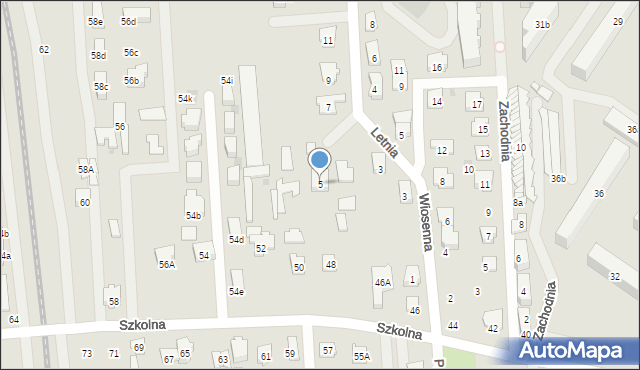 Płońsk, Letnia, 5, mapa Płońsk