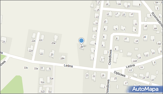 Płoty, Leśna, 18, mapa Płoty