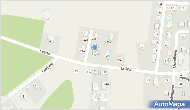 Płoty, Leśna, 22, mapa Płoty