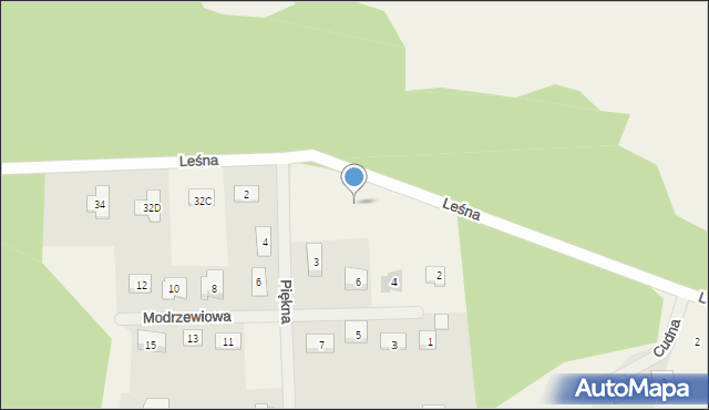 Płoty, Leśna, 32a, mapa Płoty