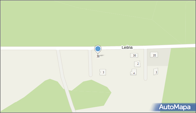 Płoty, Leśna, 38, mapa Płoty