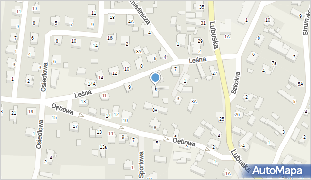 Płoty, Leśna, 5, mapa Płoty