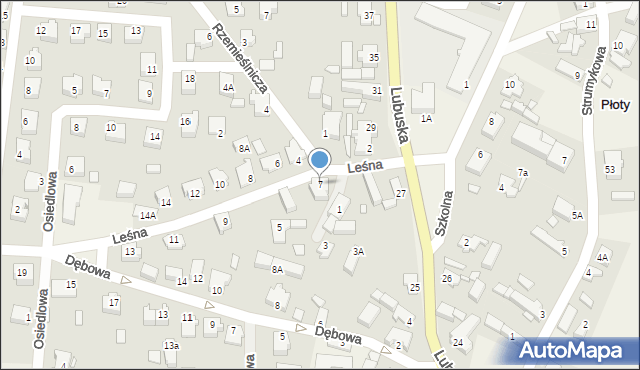 Płoty, Leśna, 7, mapa Płoty