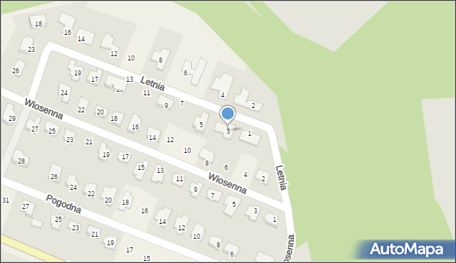 Płoty, Letnia, 3, mapa Płoty