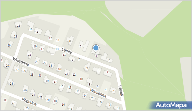 Płoty, Letnia, 4, mapa Płoty