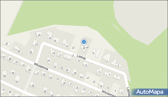 Płoty, Letnia, 8, mapa Płoty