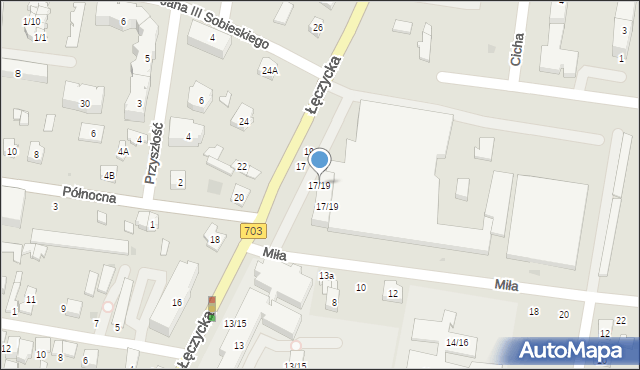 Poddębice, Łęczycka, 17/19, mapa Poddębice