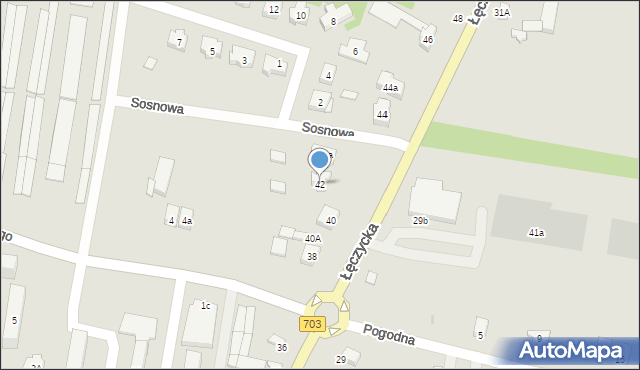 Poddębice, Łęczycka, 42, mapa Poddębice