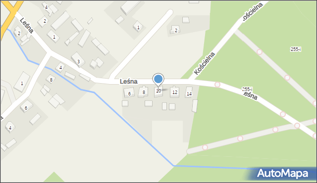 Podgaje, Leśna, 10, mapa Podgaje