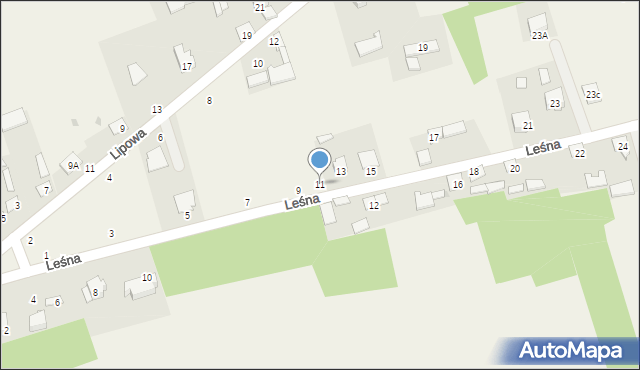 Podgórze, Leśna, 11, mapa Podgórze