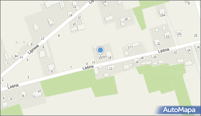 Podgórze, Leśna, 13, mapa Podgórze