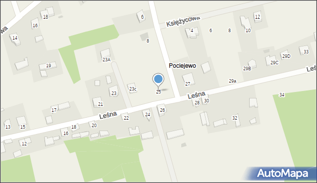 Podgórze, Leśna, 25, mapa Podgórze