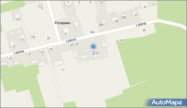 Podgórze, Leśna, 32, mapa Podgórze