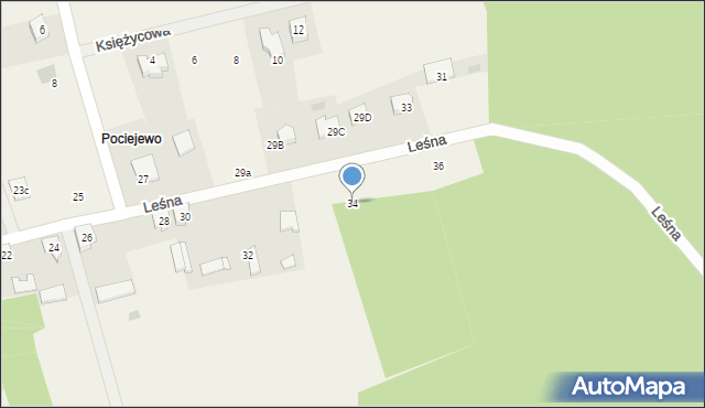 Podgórze, Leśna, 34, mapa Podgórze