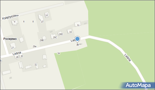Podgórze, Leśna, 36, mapa Podgórze