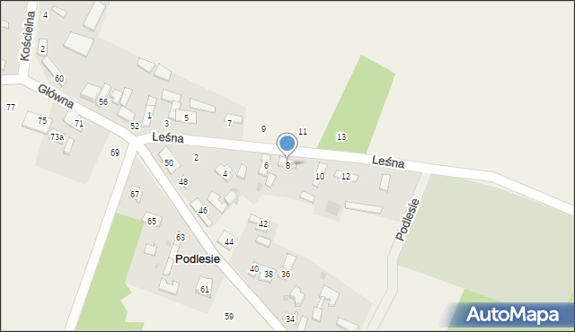 Podlesie, Leśna, 8, mapa Podlesie