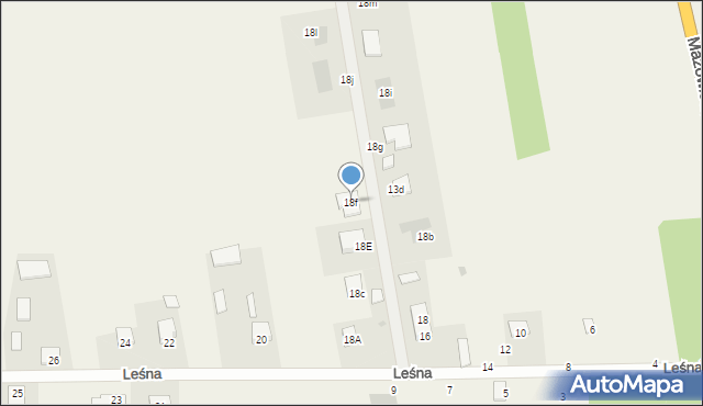 Podnieśno, Leśna, 18f, mapa Podnieśno